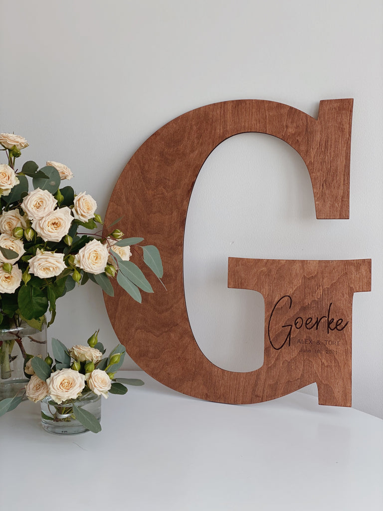 Rustic Letter Personalized Wooden Wedding Sign