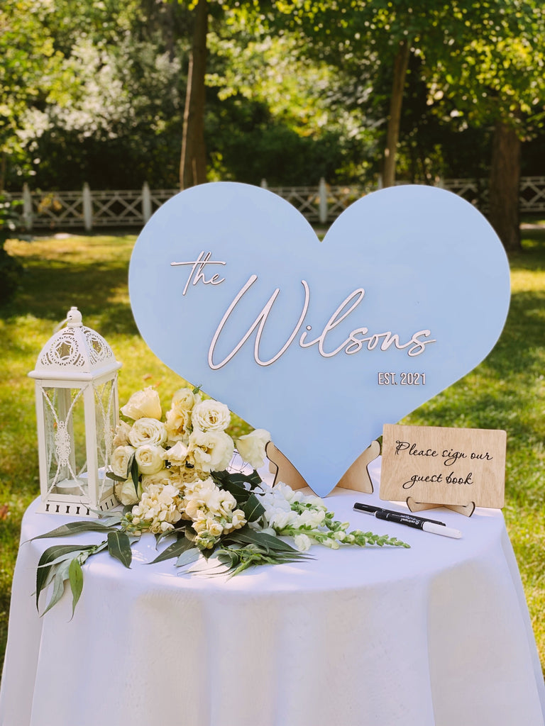 Heart-shaped Wooden Wedding Guest Book