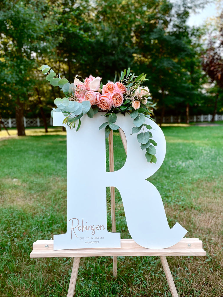 Light-Brown Personalized Letter Wedding Reception Guestbook Alternative