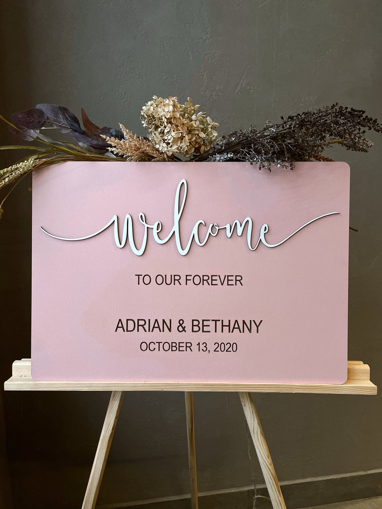 Green & Gold Wedding Welcome Sign