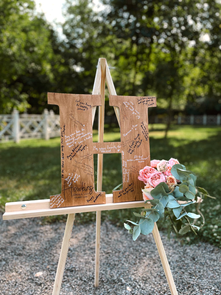 Personalized Wood Letter Guest Book Alternative
