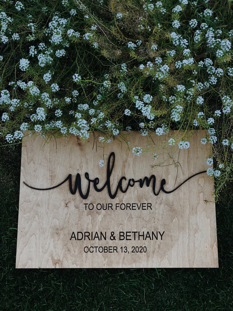 Welcome to our Forever Custom Wooden Wedding Reception Sign