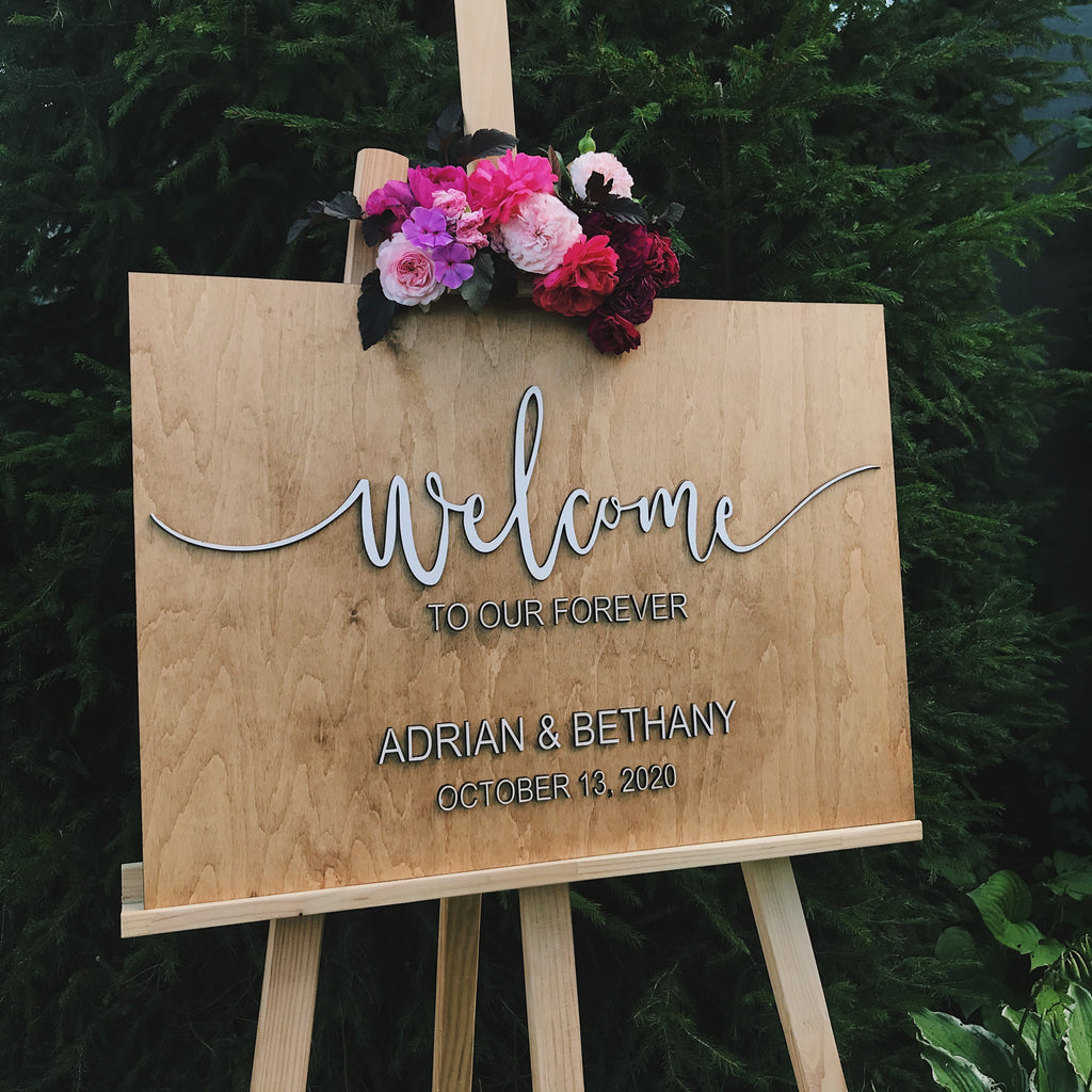 Custom Wooden Wedding Welcome Sign