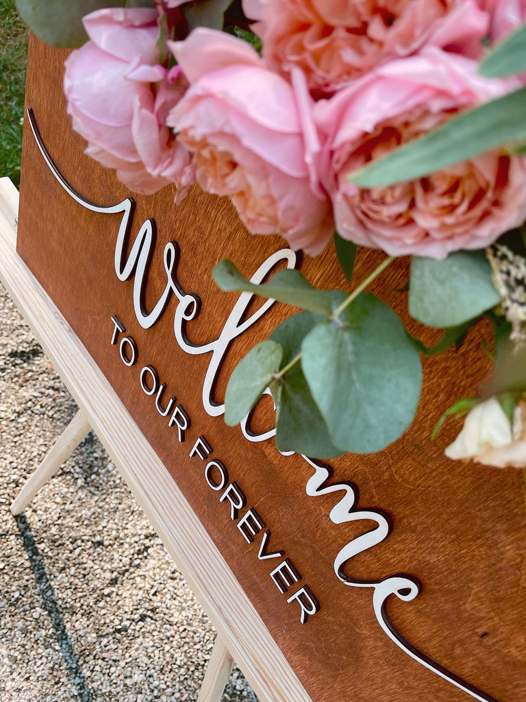 Rustic Wooden Welcome to our Forever Sign