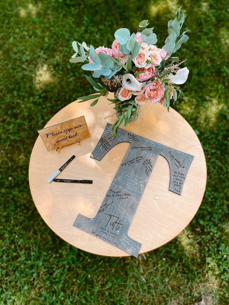 Personalized Wood Letter Guest Book Alternative