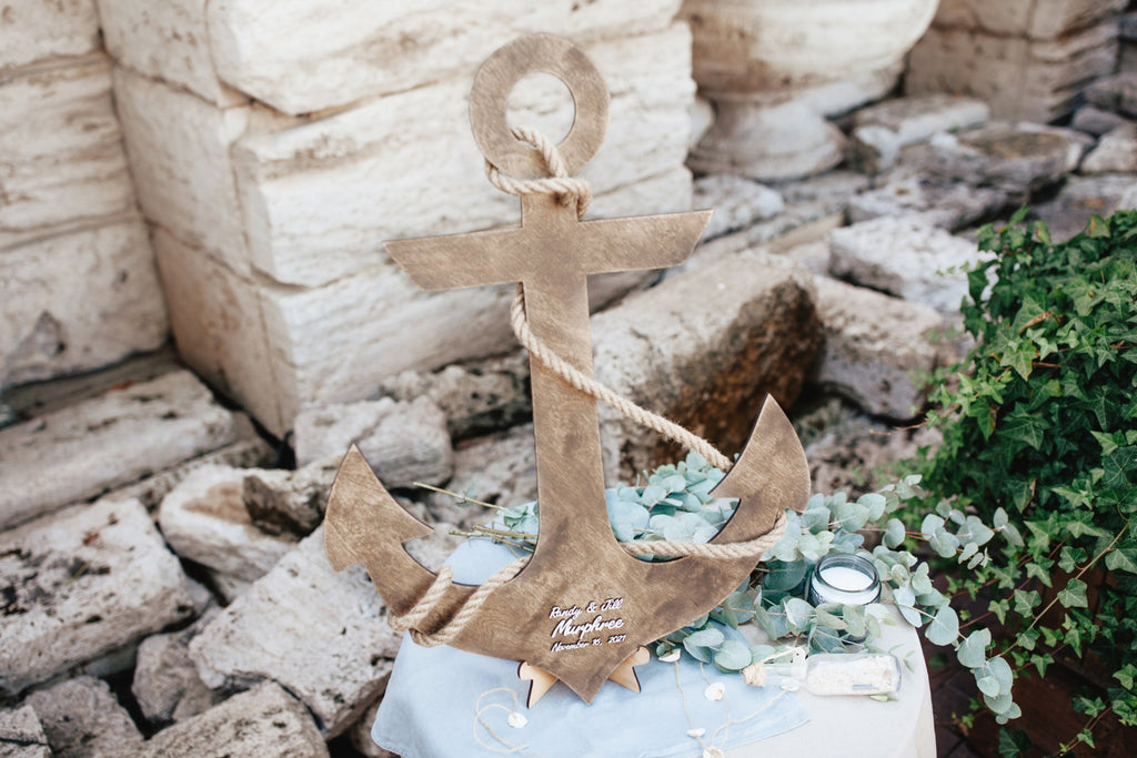 Wooden Anchor Unique Wedding Guest Book