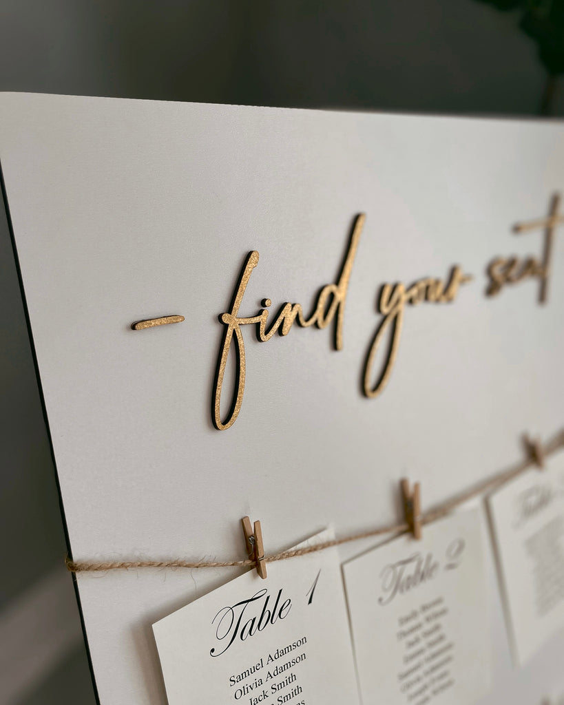 Wedding Table Seating Chart Sign